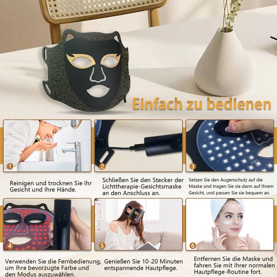 FOSMET 7 Farben LED Gesichtsmaske