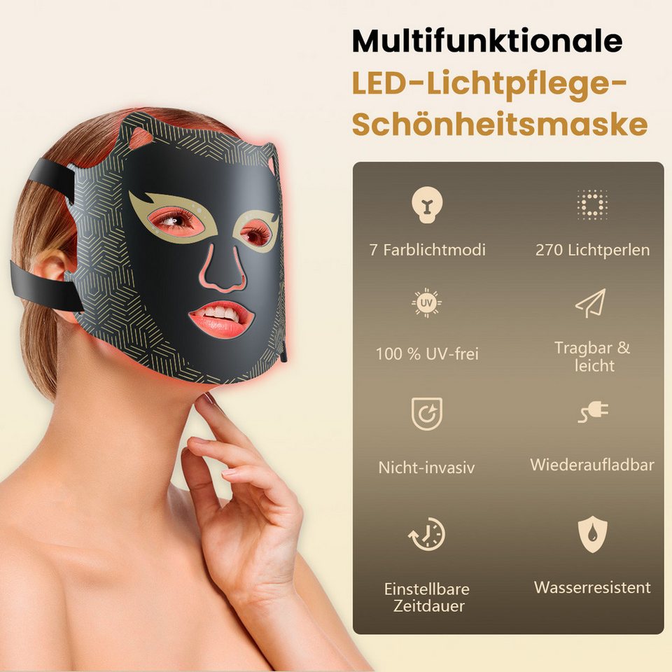 FOSMET 7 Farben LED Gesichtsmaske