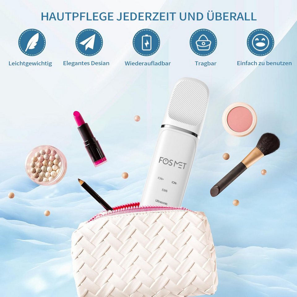 FOSMET Porenreiniger Ultraschall Skin Scrubber
